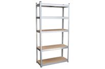 Rayonnage Budget 2 - 1720x900x600mm Galvanisé - 5 Tablettes Aggloméré - Charge 175kg/tablette