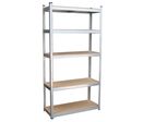 Rayonnage Budget 2 - 1720x900x600mm Galvanisé - 5 Tablettes Aggloméré - Charge 175kg/tablette