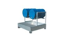 Bac de rétention acier avec support de fûts - 2 fûts couchés