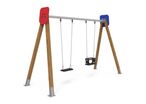 Balançoire bois et métal - Madera 1 berceau + 1 assise classique