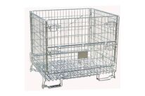 Sameto Technifil - Conteneur Grillage Pliable Collecte D3E - 0,85m3 - Acier Gris - Charge 800kg - Ouverture Pédale