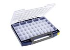 Raaco - Mallette Boxxser 55 - 45 compartiments - Bleu/Transparent - Rangement Organisé - 10kg Max