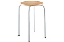 Tabouret 4 Pieds Assise Bois Ass H Min:50 Cm Ass H Max:50 Cm