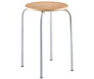 Tabouret 4 Pieds Assise Bois Ass H Min:50 Cm Ass H Max:50 Cm