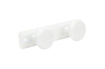 Patère 2 Tétes Acier Époxy Blanc - Manutan