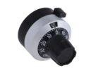 Bouton de potentiomètre Noir, Chromé, Diamètre de 22.8 mm 