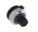 Bouton de potentiomètre Noir, Chromé, Diamètre de 22.8 mm 
