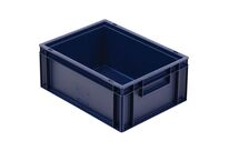 Manutan Expert - Bac gerbable norme Europe 15L Bleu - 400x300x170mm - Polypropylène alimentaire - Robuste et recyclable