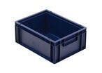 Manutan Expert - Bac gerbable norme Europe 15L Bleu - 400x300x170mm - Polypropylène alimentaire - Robuste et recyclable