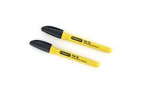 Stanley - Marqueur permanent noir pointe fine (X2) - Outils de traçage et de précision