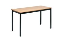Manutan Expert - Table de réunion 140x70cm Hêtre - 10 personnes - Pieds Noirs Acier - Garantie 10 ans