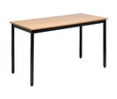 Manutan Expert - Table de réunion 140x70cm Hêtre - 10 personnes - Pieds Noirs Acier - Garantie 10 ans