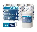 Tork - Bobine d'essuyage centrale Reflex Plus Blanche - 450 feuilles - Ouate de cellulose 100% recyclée - Usage alimentaire