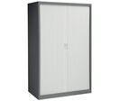 Sofame - Armoire d'atelier haute à rideaux 1200x665x1950 mm Gris foncé - 4 tablettes, charge 480 kg, livrée montée, éco-responsable
