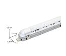 Pack de 6 - Kit de Réglette LED IP65 + Tube Néon LED 120cm T8 18W - Blanc Neutre 4000K - 5500K