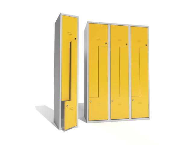 Vestiaire métallique monobloc avec portes en L | Akaze