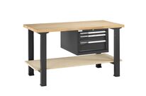 Etabli avec caisson 3 tiroirs et étagère Alpa 40 - L.2000