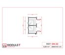 NEUF| Bungalow douche SN-22 | 2 Compartiments | 8,8ft x 4,7ft | WC de chantier | Conteneur