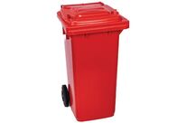 Manutan Expert - Poubelle Full Color 120L Rouge - Tri Sélectif, Mobile, 62% Recyclé, 10 Ans Garantie