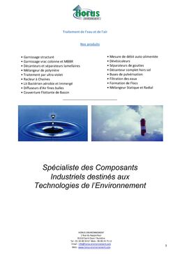 Catalogue des produits Horus Environnement