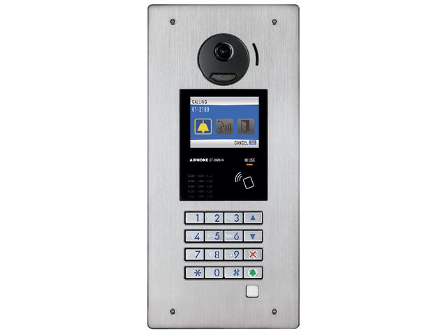 Platine audio/vidéo encastrée inox à défilement et NFC | GTDMBN AIPHONE