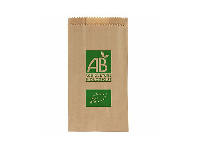 Sac primeur en kraft imprimé AB - 14 X 26 X 9 cm
