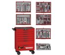Servante d'atelier rouge 7 tiroirs mini master - 516 outils Teng Tools TKW26R516T