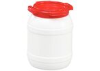 Curtec - Baril 6L Grande Ouverture Homologué UN - Usage Alimentaire - Polyéthylène Haute Densité - Blanc Rouge