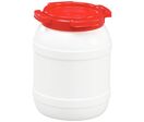 Curtec - Baril 6L Grande Ouverture Homologué UN - Usage Alimentaire - Polyéthylène Haute Densité - Blanc Rouge