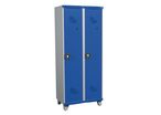 Acial - Vestiaire Monobloc 2 Colonnes Gris Clair/Bleu - 800x1925x500mm - À Cadenas - Industrie Salissante