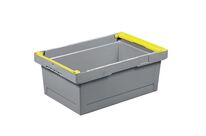 Caisse plastique Delta grise 38 litres avec supports