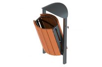 Corbeille en acier et bois basculante