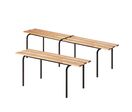 Banc empilable en tube rond pour vestiaires | Akaze