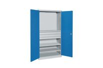 Sofame - Armoire haute pour outillage - 3 tiroirs - Acier Gris/Bleu - Charge 500kg - Éco-responsable