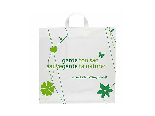 Sac polyéthylène recyclé à poignées souples