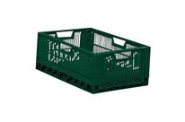 Schoeller Allibert - Bac Pliant 47L Vert Foncé - 600x400x235mm - Polypropylène, Usage Alimentaire, Pliable
