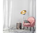 Lampadaire Trépied Projecteur en Métal 145cm - Gris Blanc