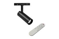 Kit Spot LED sur Rail Magnétique 48V 12W Orientable Noir + Télécommande - Blanc Neutre 4000K -