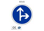 Panneau B21d1 Direction obligatoire tout droit ou à gauche