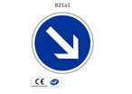 Panneau B21a1 Contournement obligatoire par la droite