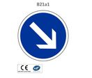 Panneau B21a1 Contournement obligatoire par la droite