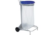 Manutan Expert - Support Sac Poubelle 110L Mobile Bleu - Tri Sélectif Intérieur - Acier Poudré Anti-UV