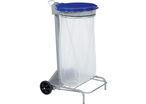 Manutan Expert - Support Sac Poubelle 110L Mobile Bleu - Tri Sélectif Intérieur - Acier Poudré Anti-UV