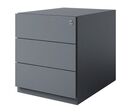 Bisley - Caisson mobile 3 tiroirs en acier anthracite - 42x56.5x49.5 cm - Livré monté
