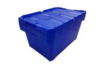 Plasgad - Bac gerbable économique 60L Bleu - Double rabat - Polypropylène - Emboîtable et gerbable