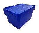 Plasgad - Bac gerbable économique 60L Bleu - Double rabat - Polypropylène - Emboîtable et gerbable