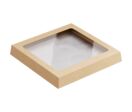 Couvercle carton kraft avec fenêtre 165 x 165 mm pour barquette OVEN RANGE 950 ml (x300) Firplast