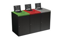 Rossignol Pro - Meuble de tri sélectif 3x90L - 270L - Métal - Restauration Collective - Éco-responsable