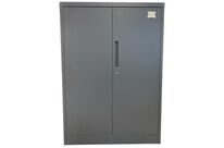Armoire Mi-haute Reconditionnée - À Portes Battantes - Gris Anthracite