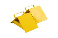 Manutan Expert - 2 Cales Roue Camion Métal Jaune - 10 Tonnes Max - Poignée Intégrée - Calage et Levage